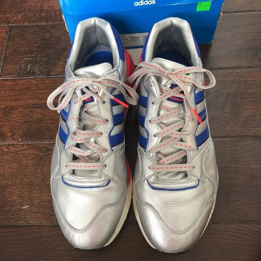 Adidas ZX 930 EQT Sneakers Shoes Metallic Silver Red Blue Run w/ Box Men 12 READ